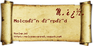 Molcsán Árpád névjegykártya