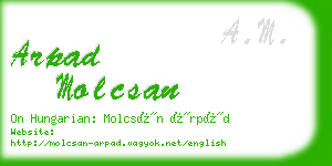 arpad molcsan business card